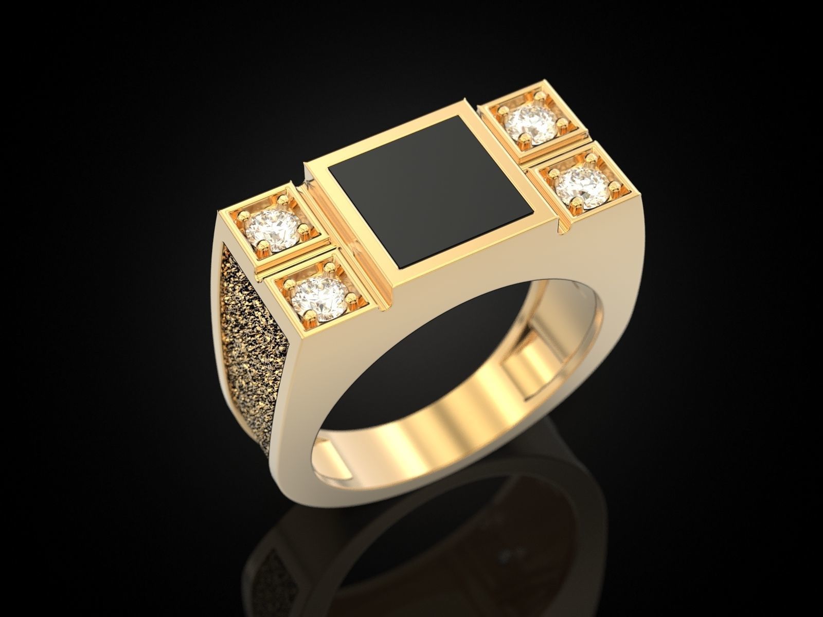 Ring with onyx 060521 3D print model_4