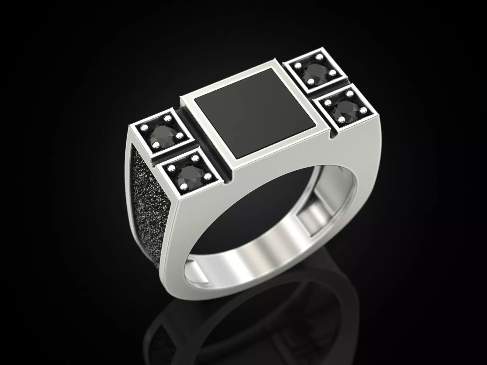 Ring with onyx 060521 3D print model_0