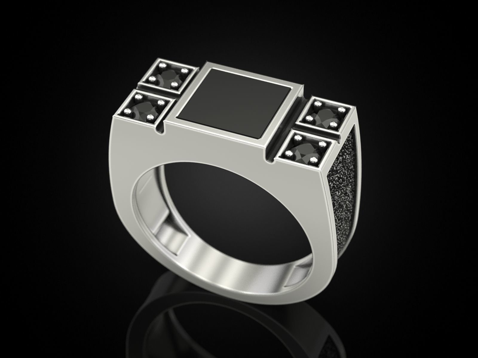 Ring with onyx 060521 3D print model_2