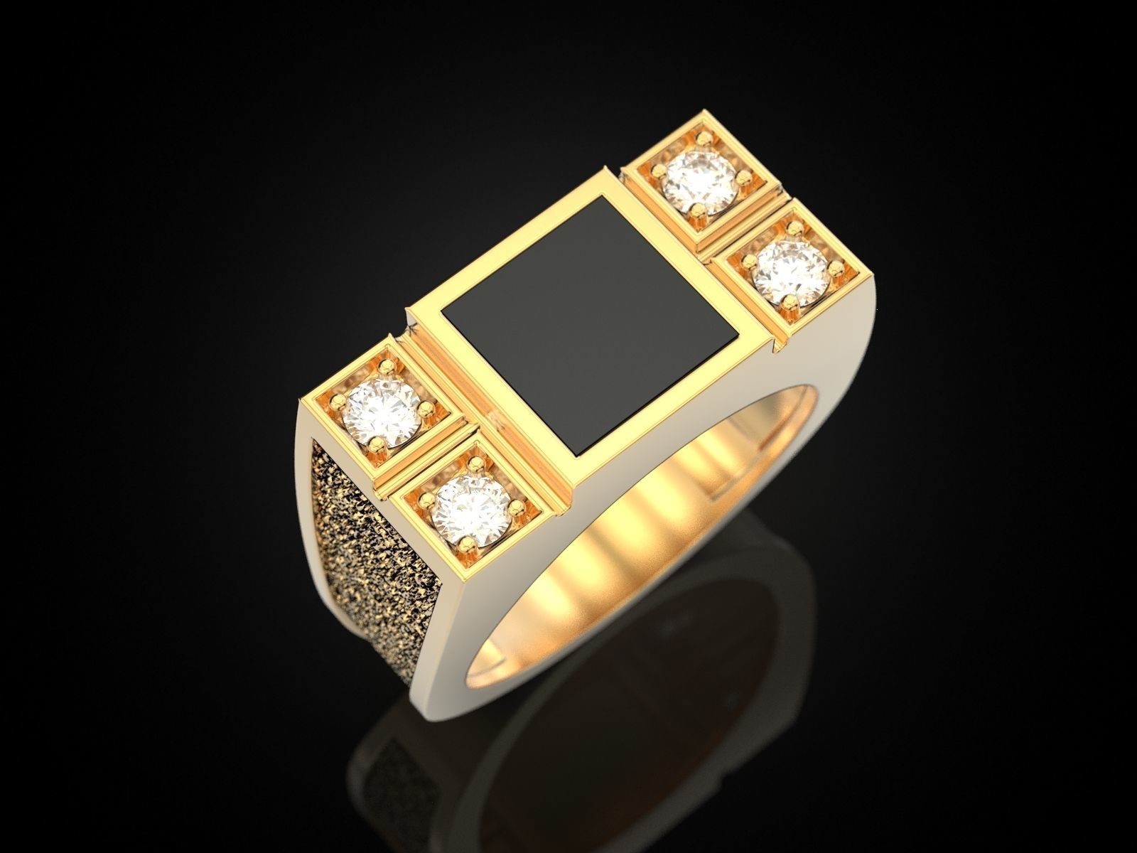 Ring with onyx 060521 3D print model_5