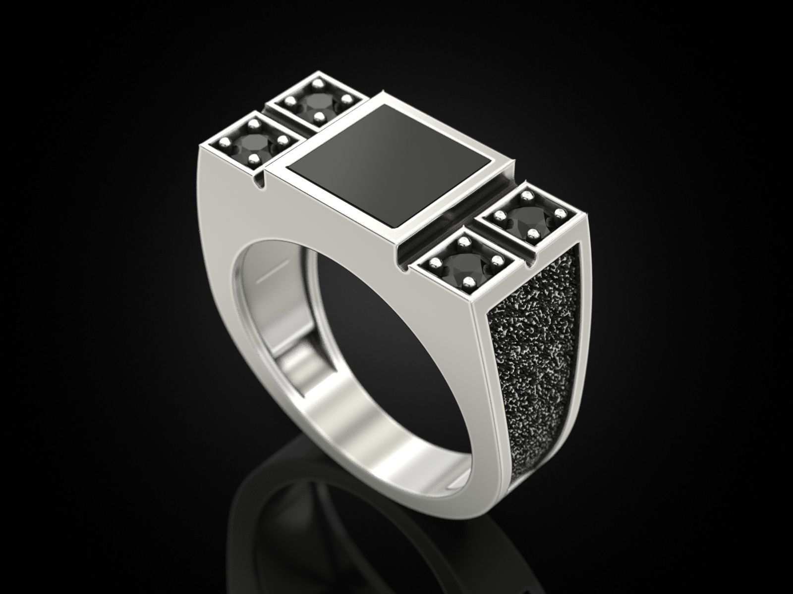 Ring with onyx 060521 3D print model_3