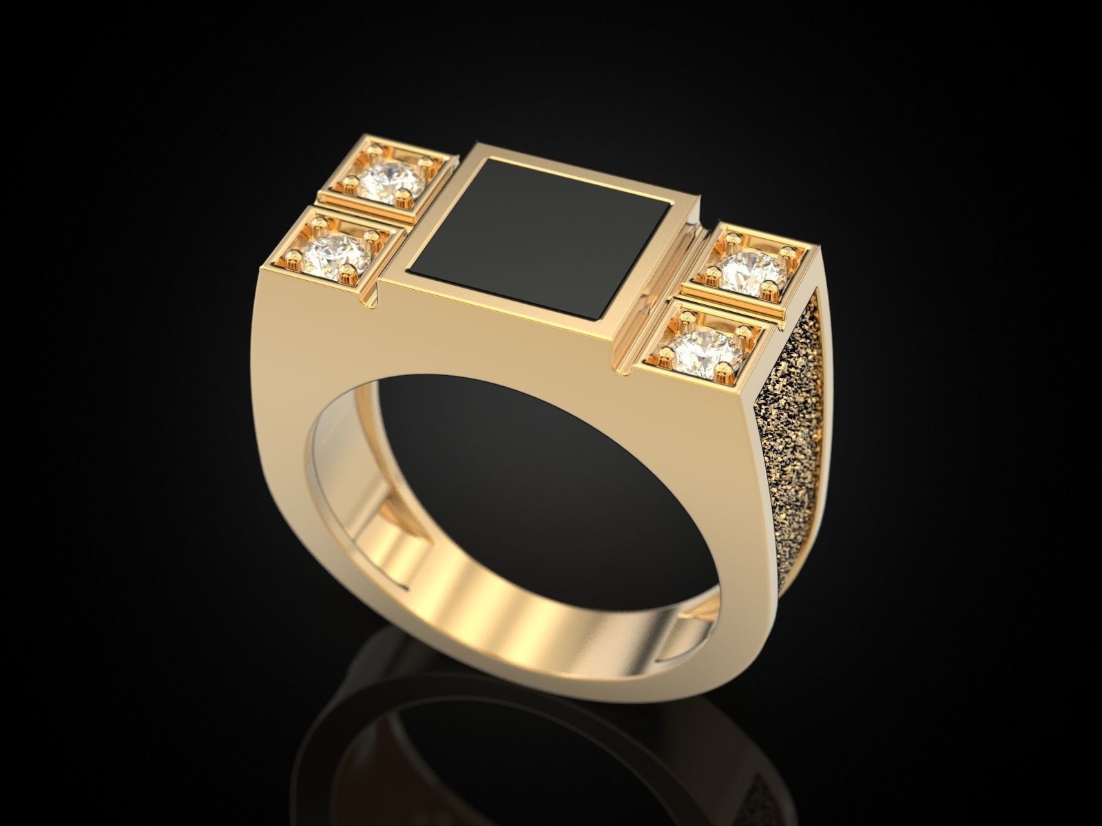 Ring with onyx 060521 3D print model_6