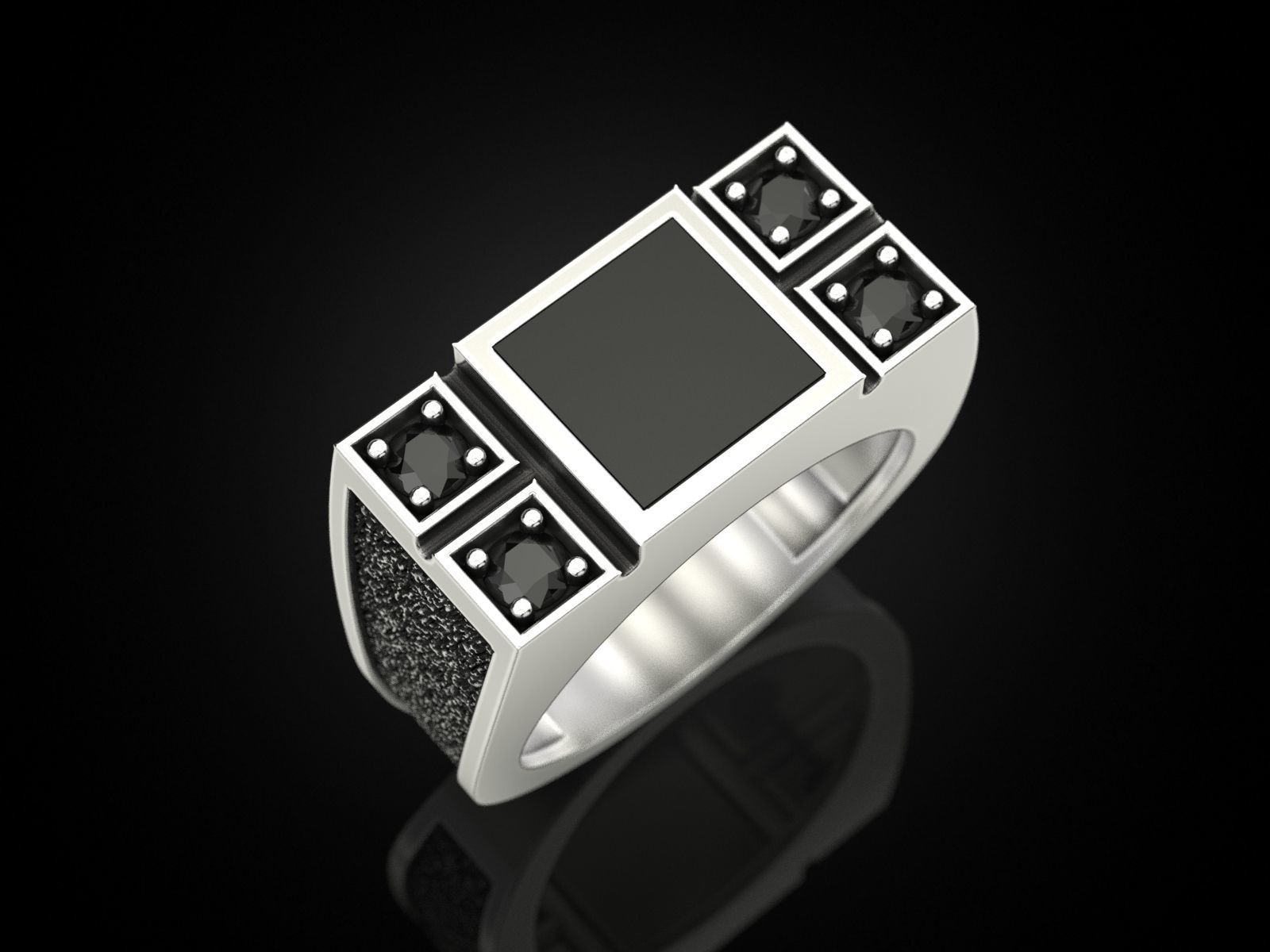 Ring with onyx 060521 3D print model_1