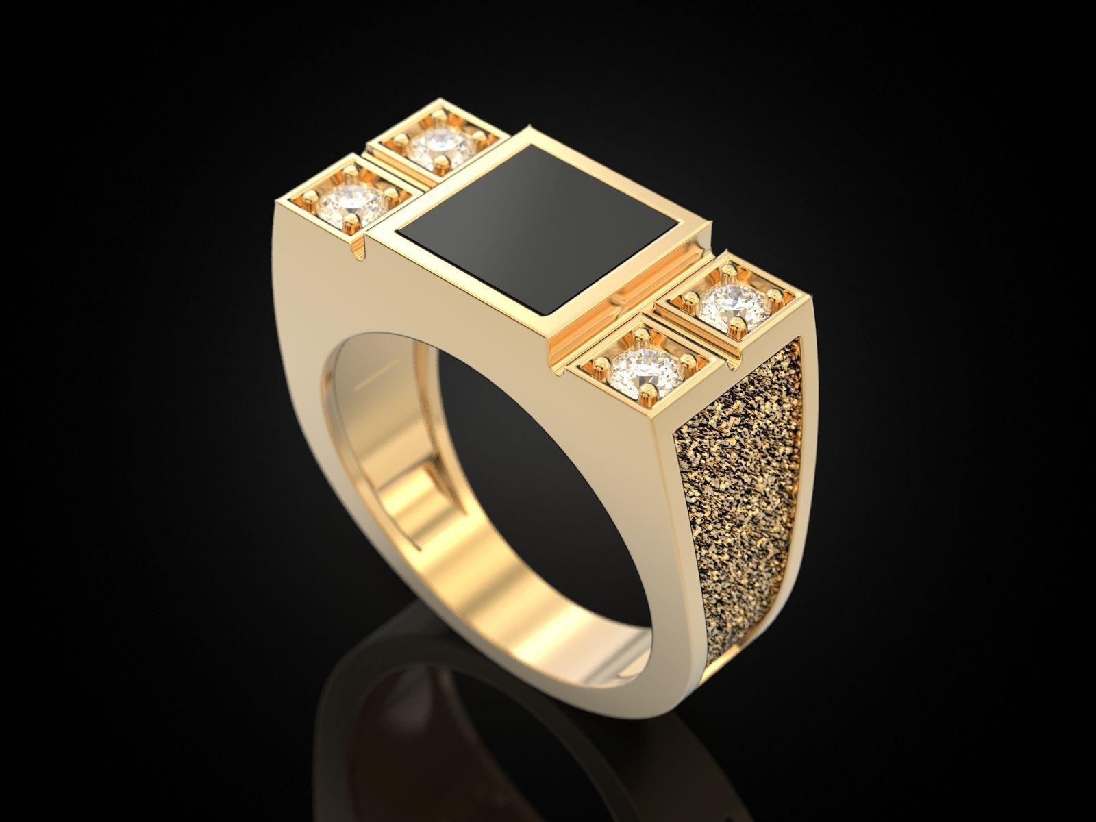 Ring with onyx 060521 3D print model_7