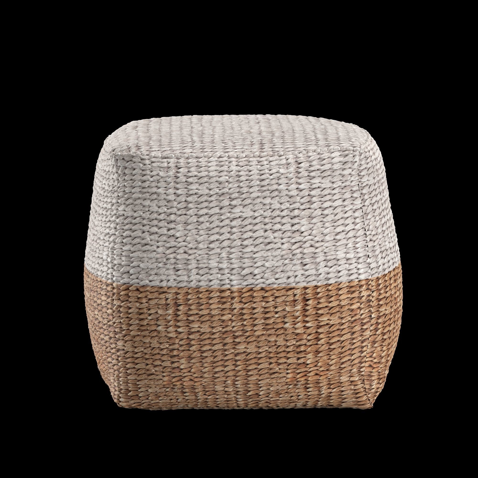 Jute Colorblock Poufs 3D model_1
