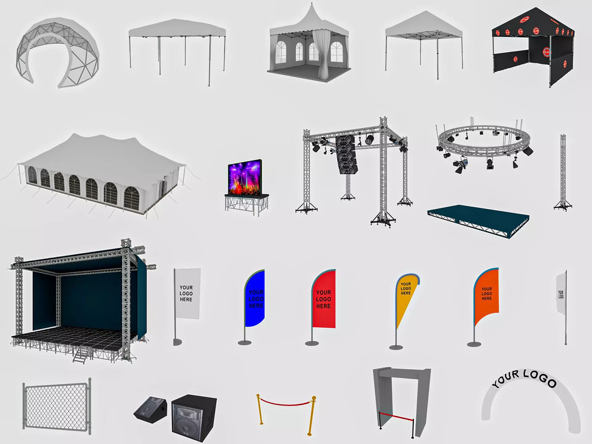 Event Exhibition pack 3D model_0