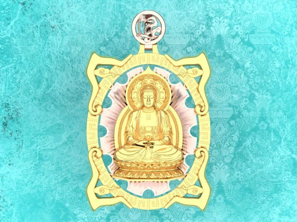 Amitabha Buddha Pendant - Adida Buddha Pendant - Buddha Pendant 3D print model