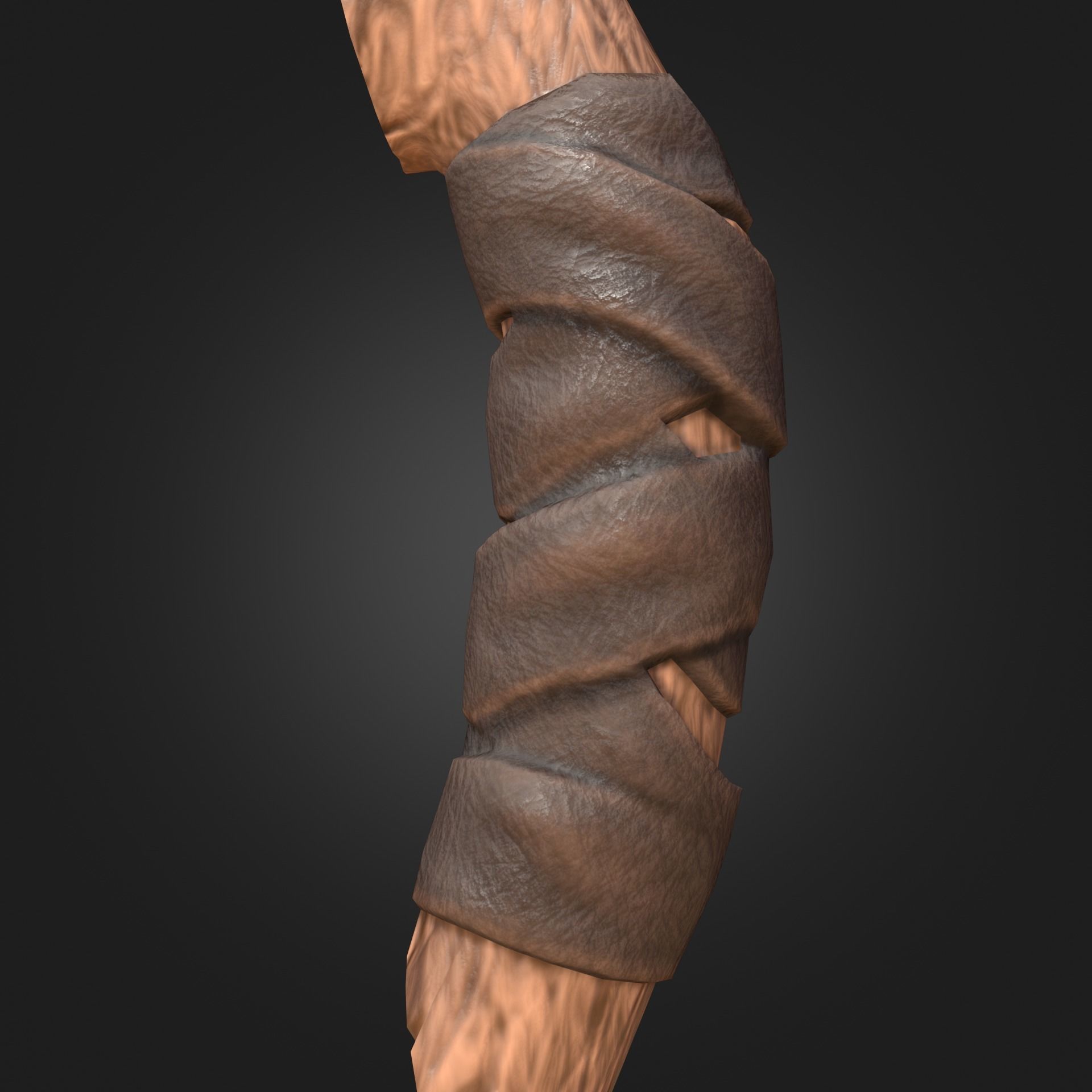 Stylized Melee Weapon Axe with Golden Crystals PBR game ready Low-poly 3D model_5