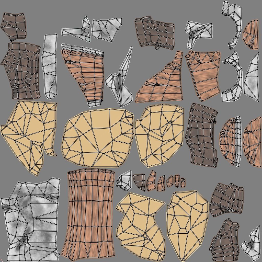 Stylized Melee Weapon Axe with Golden Crystals PBR game ready Low-poly 3D model_9