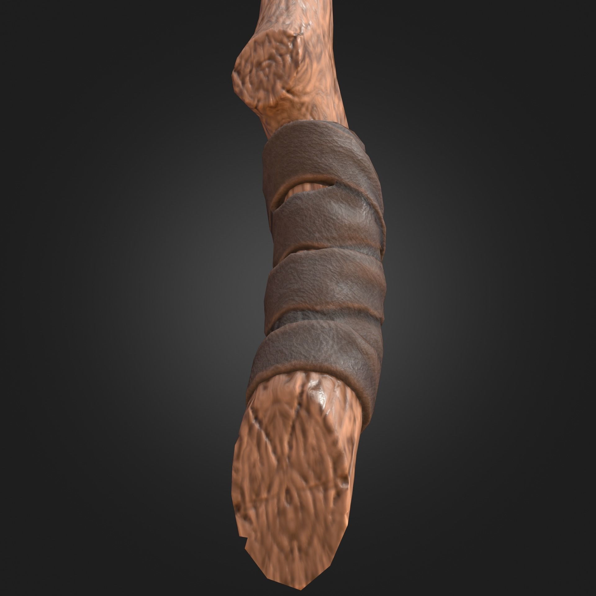 Stylized Melee Weapon Axe with Golden Crystals PBR game ready Low-poly 3D model_6