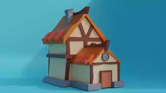 Low Poly House cartoon