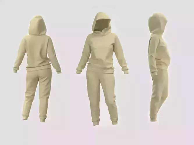 3D model digital hoodie and pant 3D model