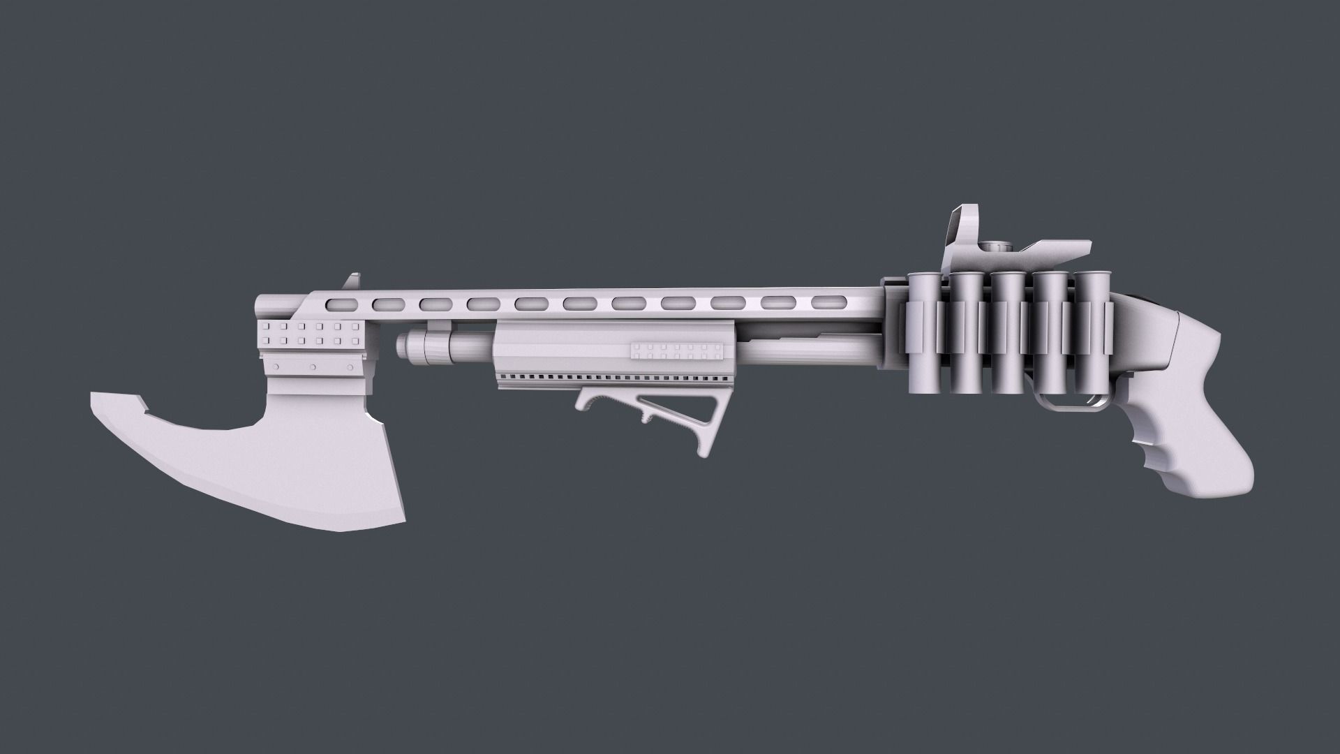 Shotgun-Axe stl 3dprinting 3D print model_6