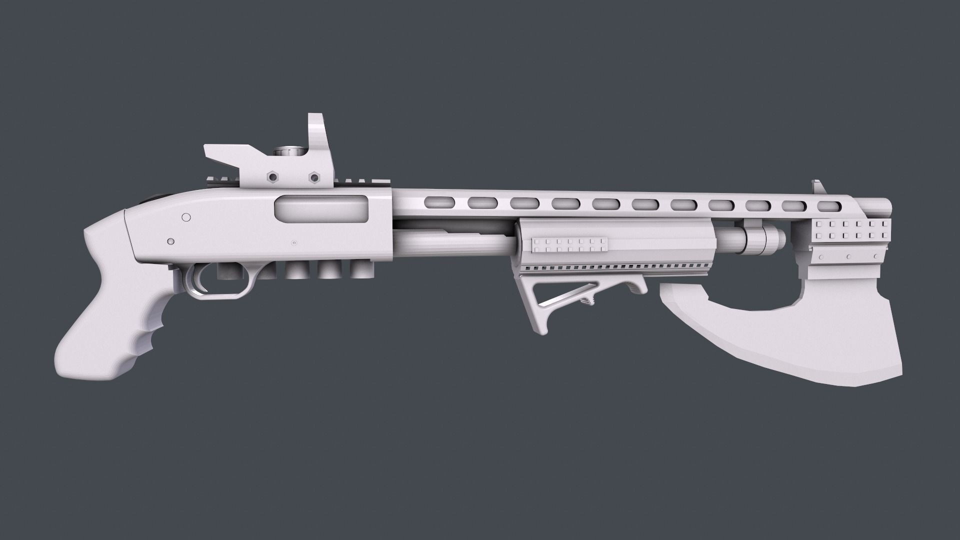 Shotgun-Axe stl 3dprinting 3D print model_3