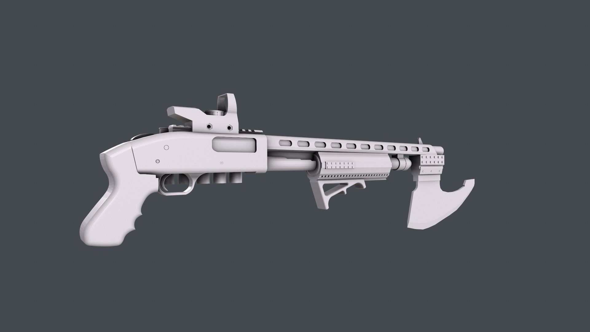 Shotgun-Axe stl 3dprinting 3D print model_7