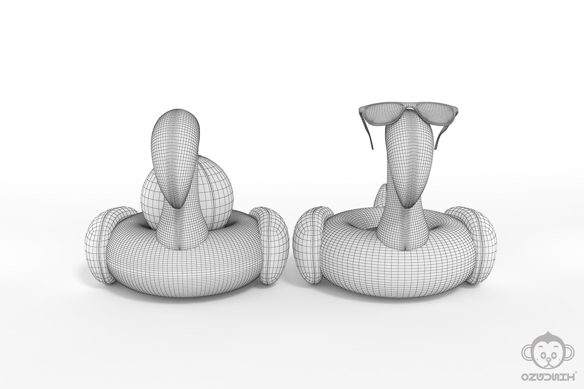 Pink Flamingo Pool Float 3D model_10