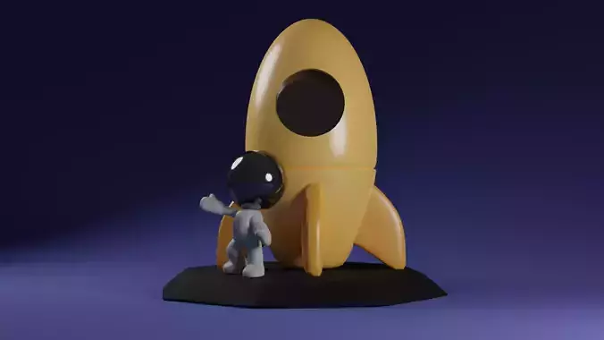 Spaceship Toy lowpoly rigging