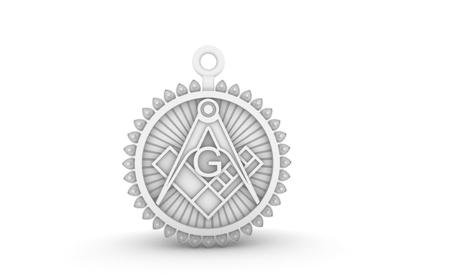 Masonic pendant 05 3D print model_7