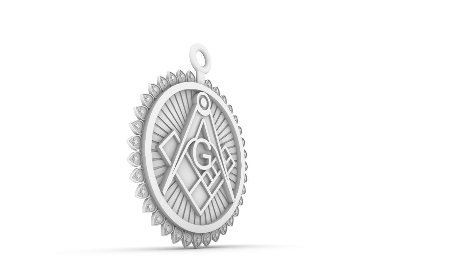 Masonic pendant 05 3D print model_12