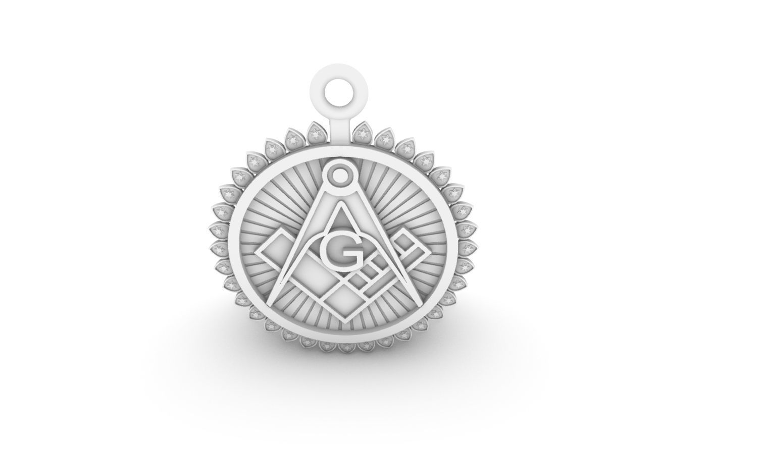 Masonic pendant 05 3D print model_10