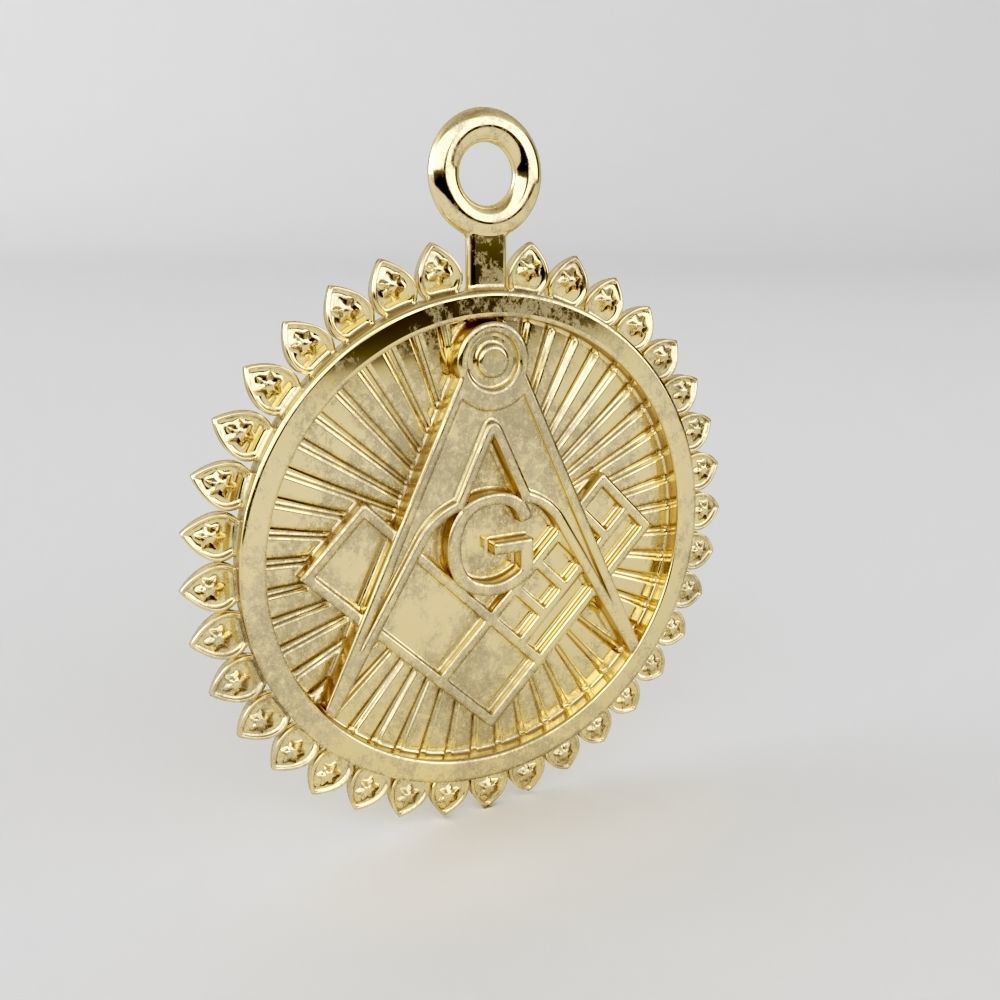 Masonic pendant 05 3D print model_1