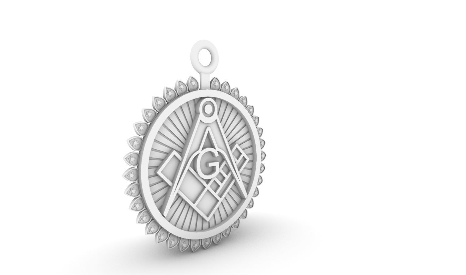 Masonic pendant 05 3D print model_6