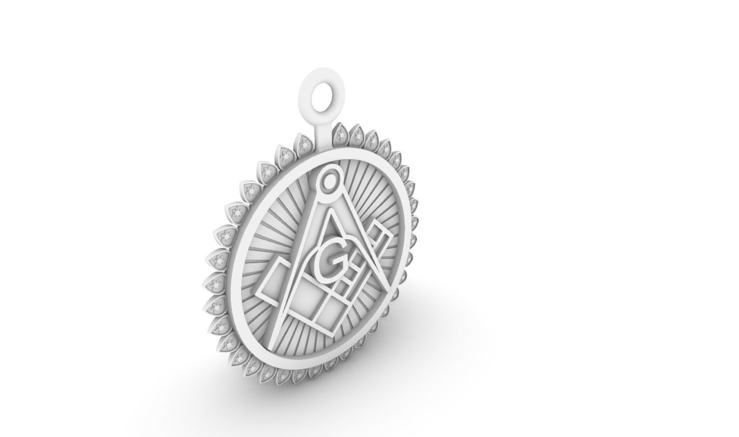 Masonic pendant 05 3D print model_11