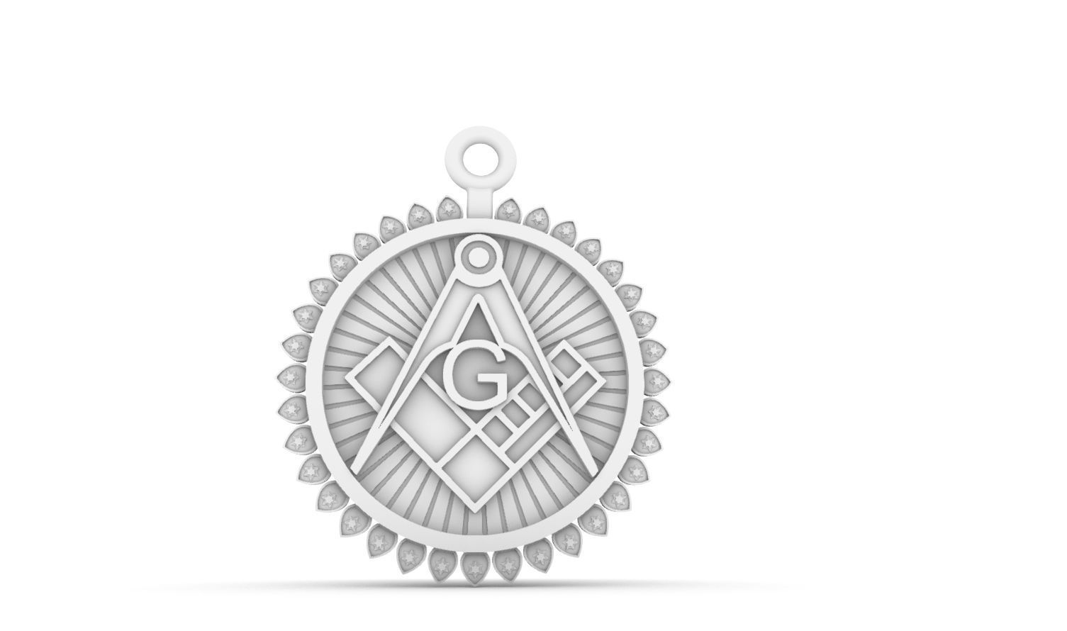 Masonic pendant 05 3D print model_13