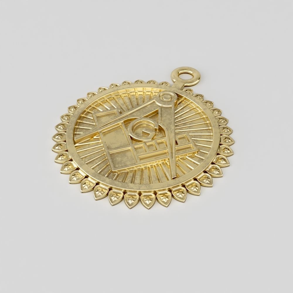 Masonic pendant 05 3D print model_5