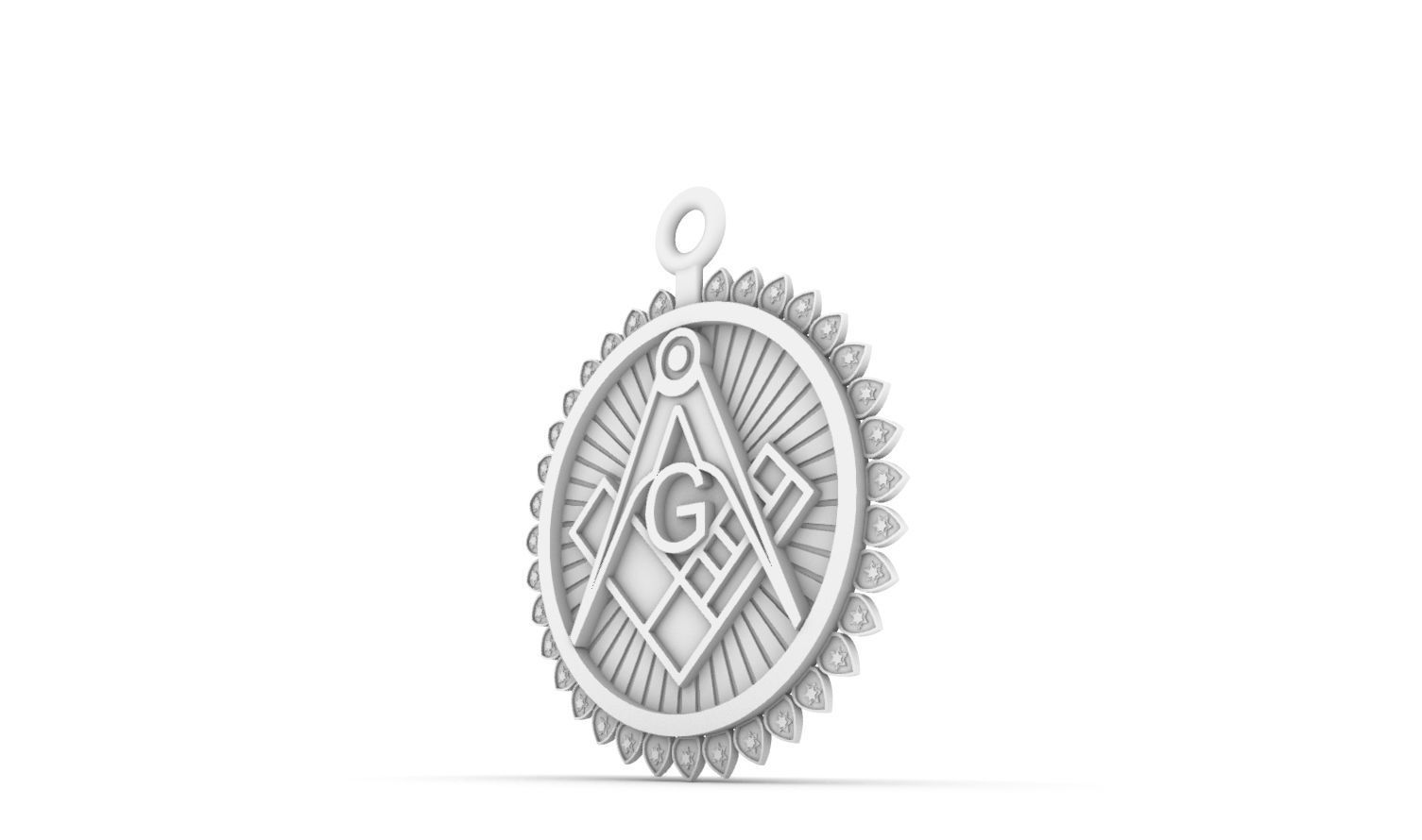 Masonic pendant 05 3D print model_14