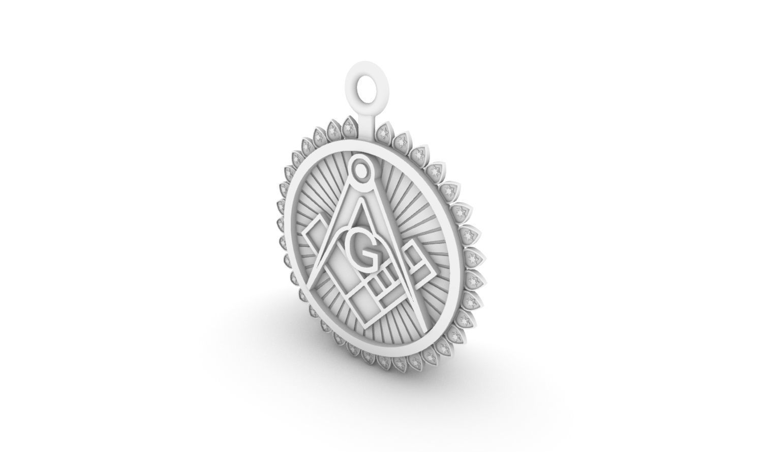 Masonic pendant 05 3D print model_9