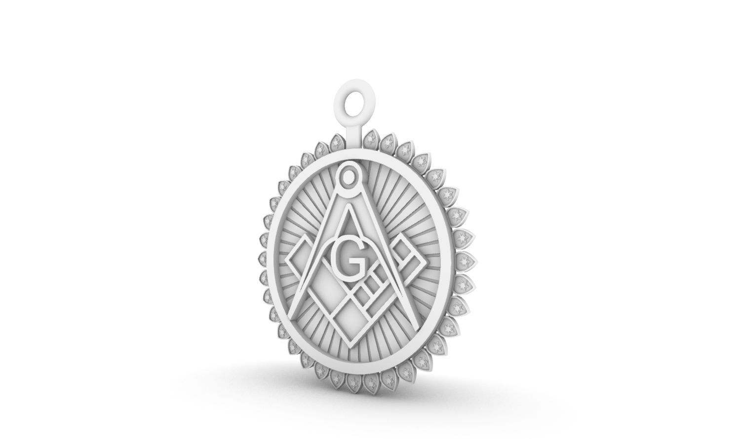 Masonic pendant 05 3D print model_8