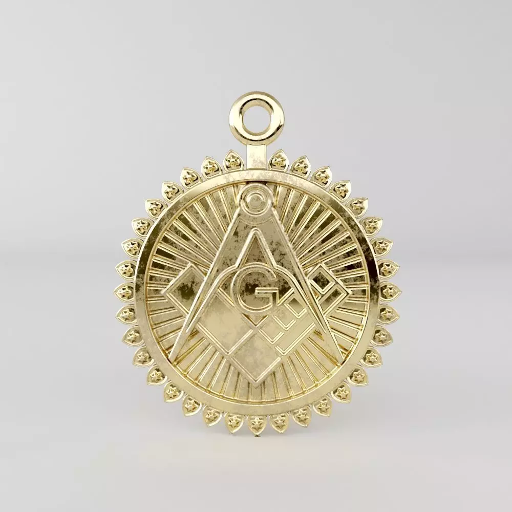 Masonic pendant 05 3D print model_0