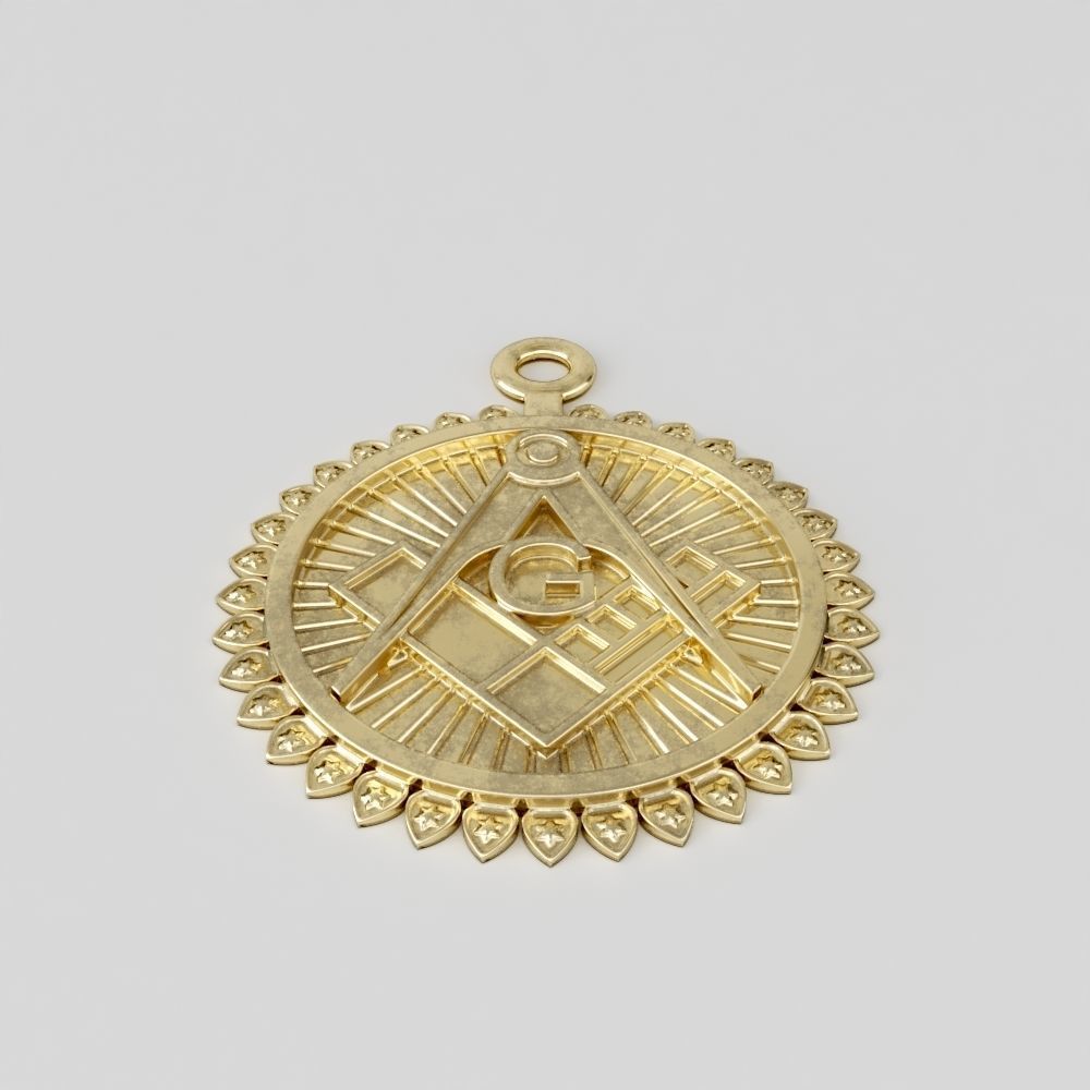 Masonic pendant 05 3D print model_3