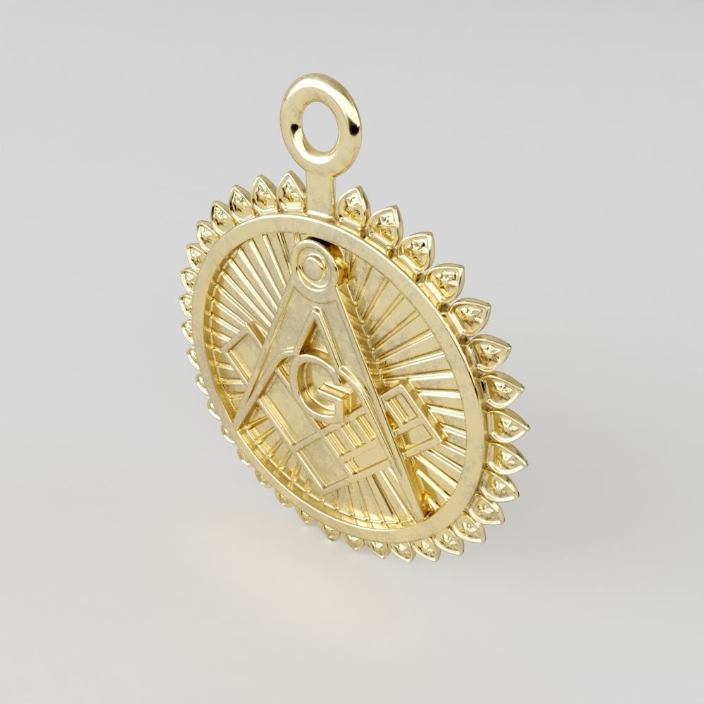 Masonic pendant 05 3D print model_2