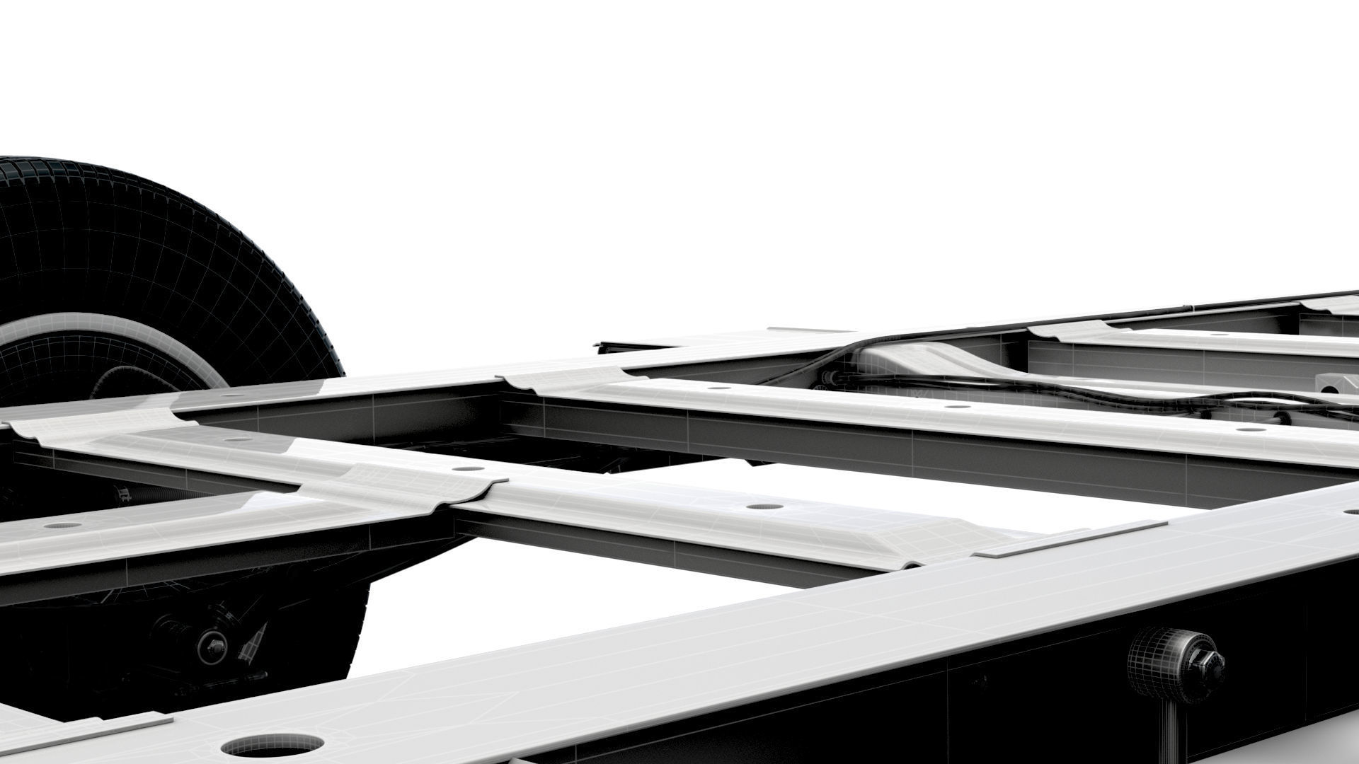 MAN TGE CR35 Long Flat frame chassis 2021 3D model_23