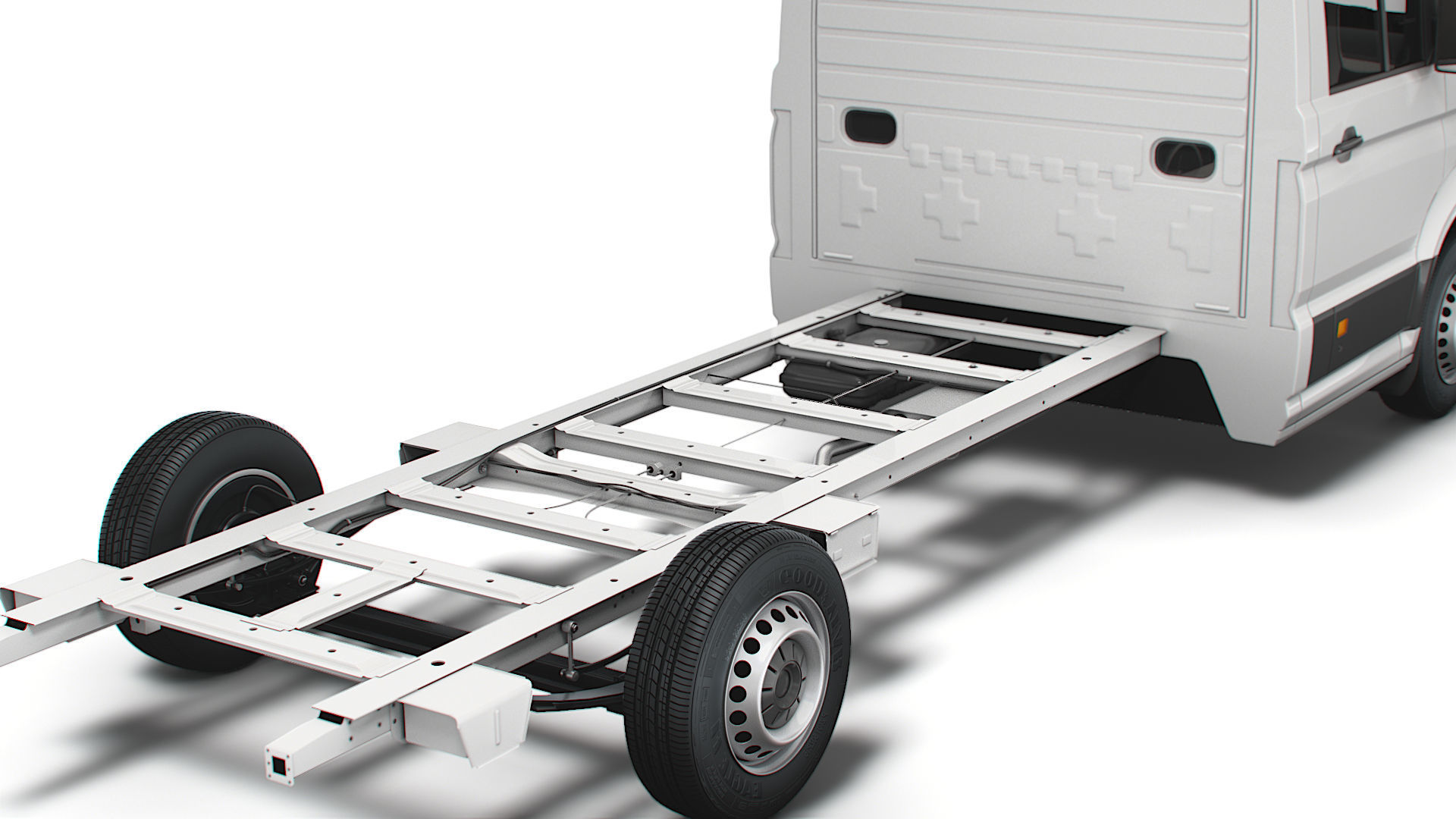 MAN TGE CR35 Long Flat frame chassis 2021 3D model_2