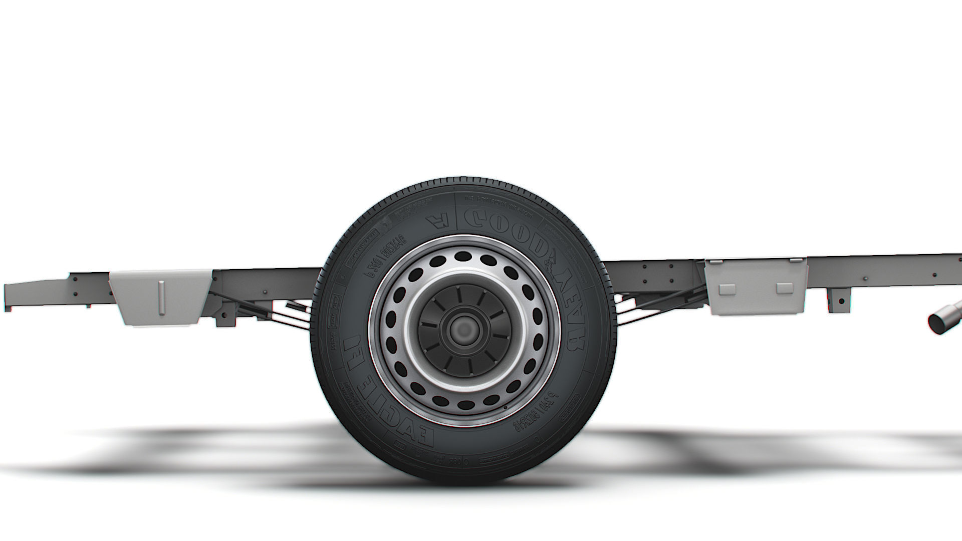 MAN TGE CR35 Long Flat frame chassis 2021 3D model_9