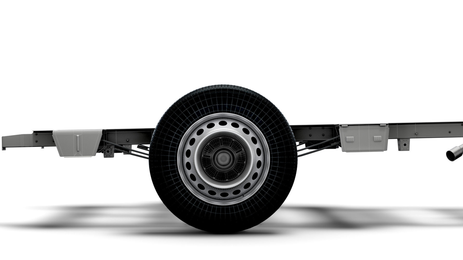 MAN TGE CR35 Long Flat frame chassis 2021 3D model_21