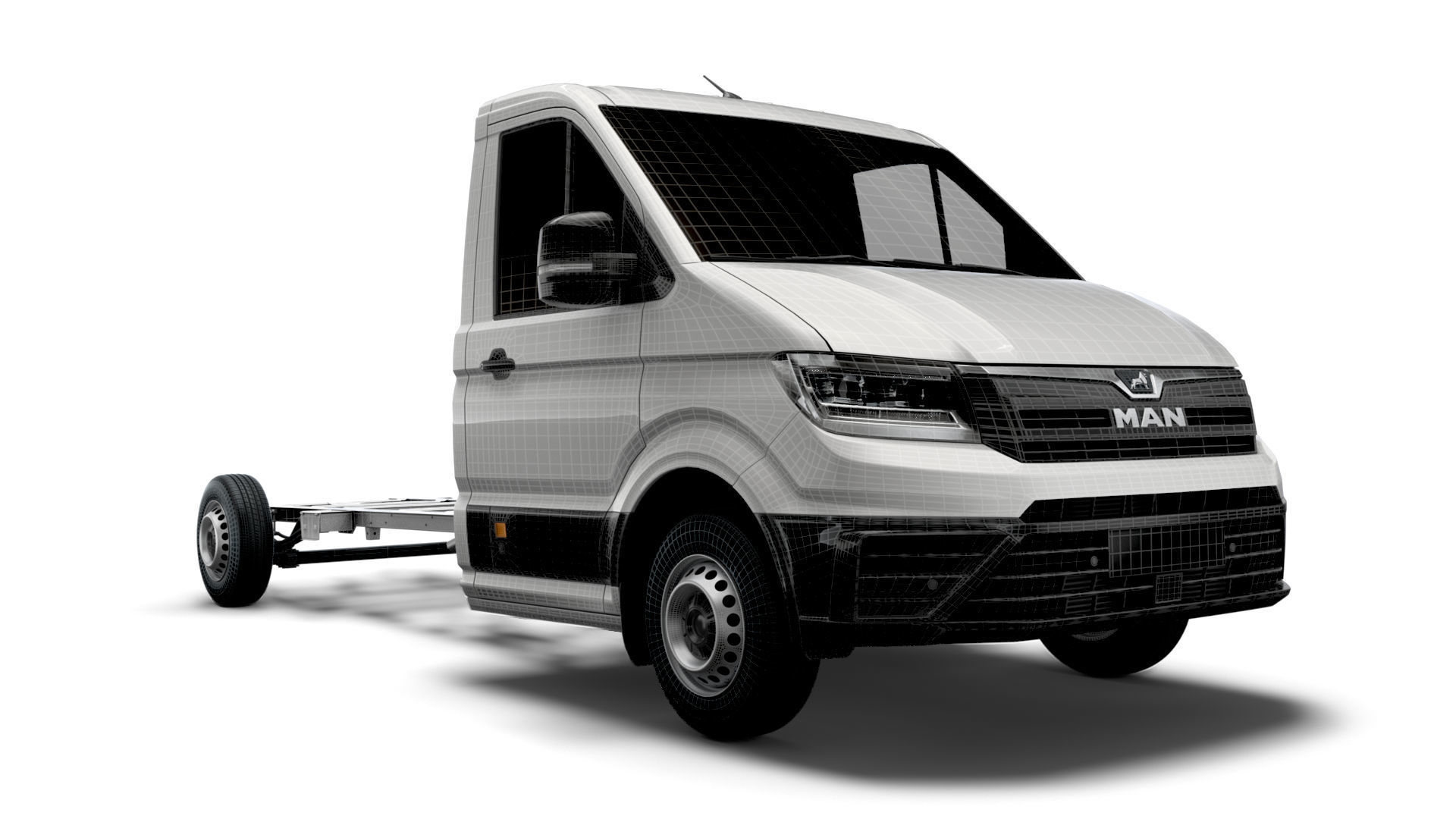 MAN TGE CR35 Long Flat frame chassis 2021 3D model_12