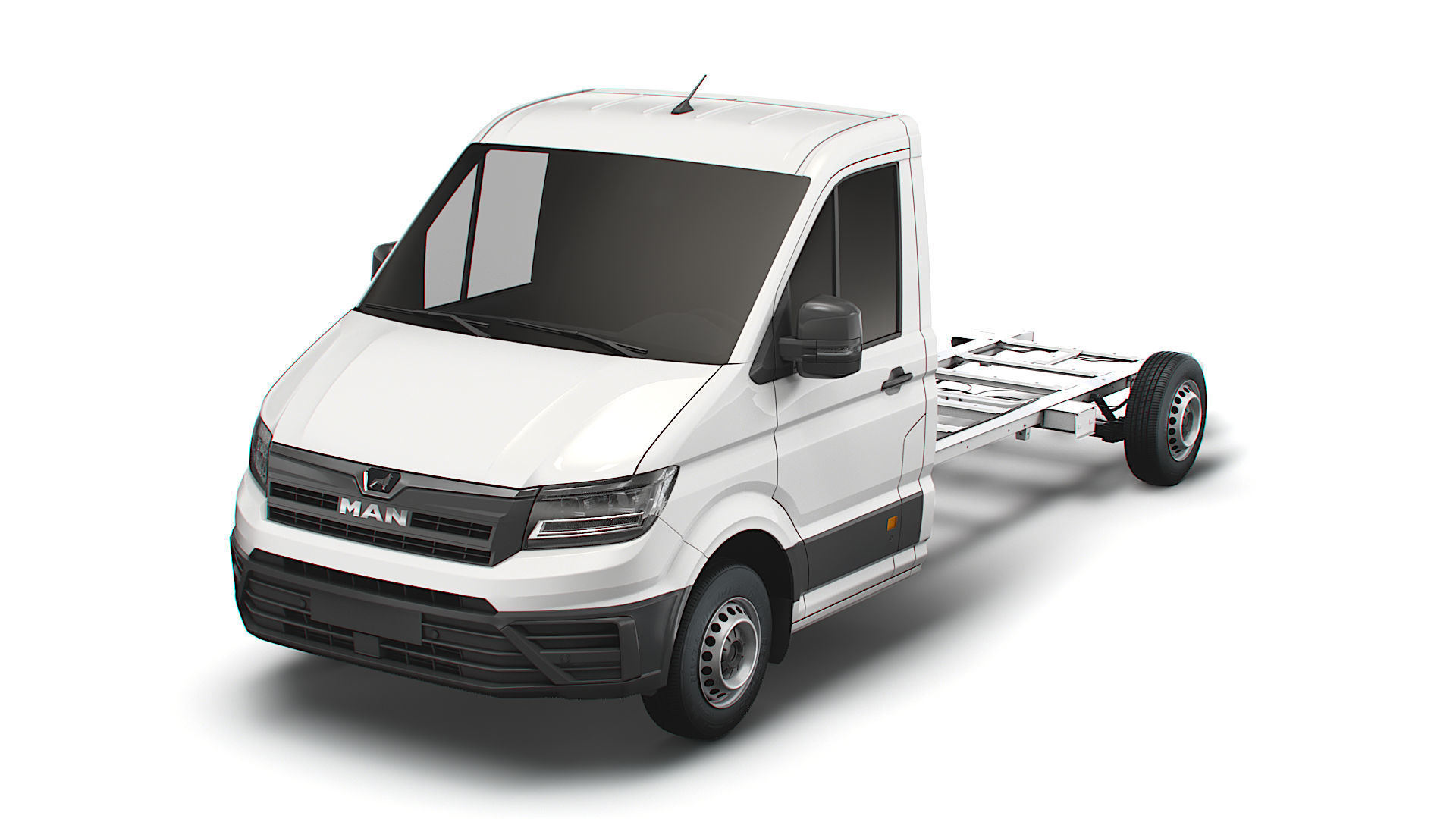 MAN TGE CR35 Long Flat frame chassis 2021 3D model_8