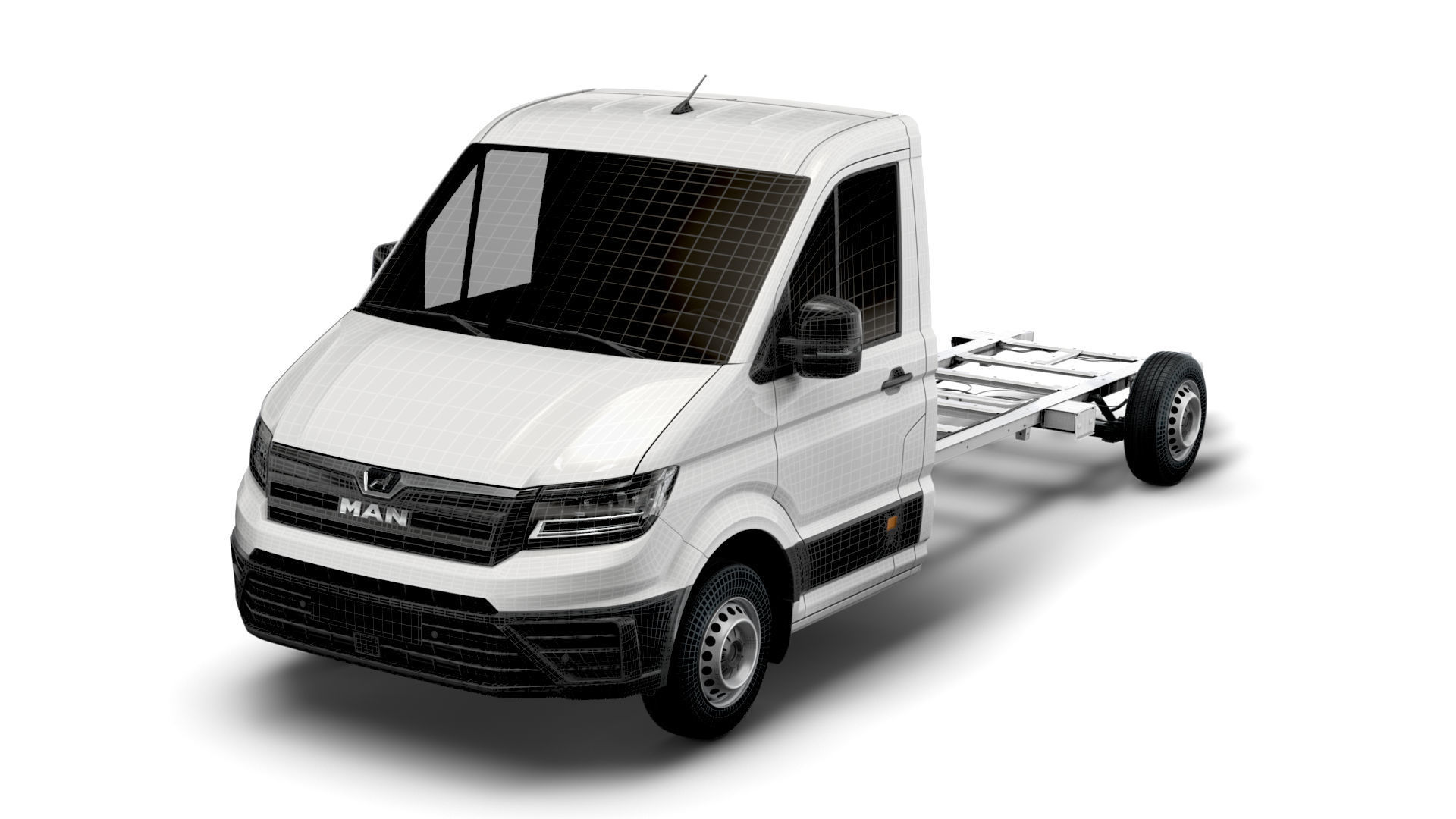 MAN TGE CR35 Long Flat frame chassis 2021 3D model_20