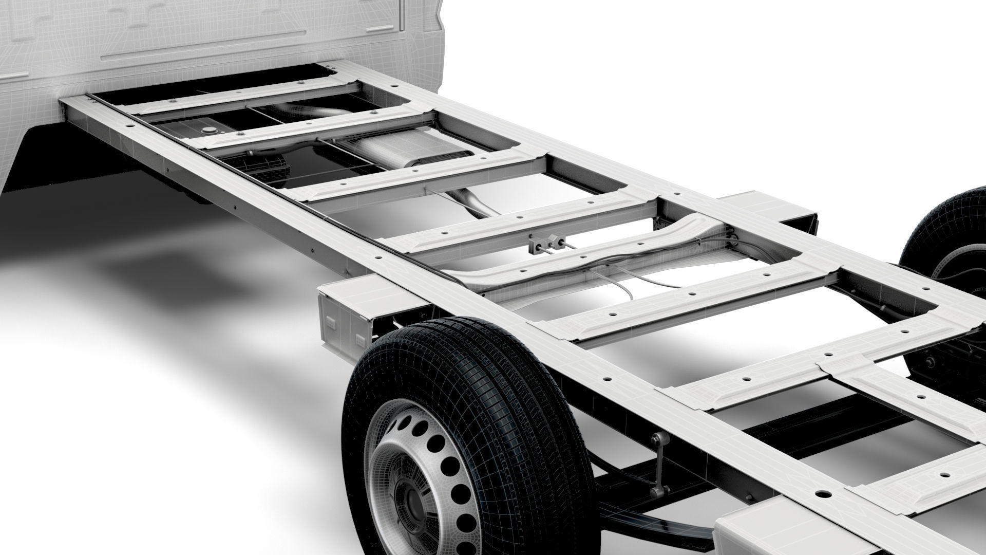 MAN TGE CR35 Long Flat frame chassis 2021 3D model_15