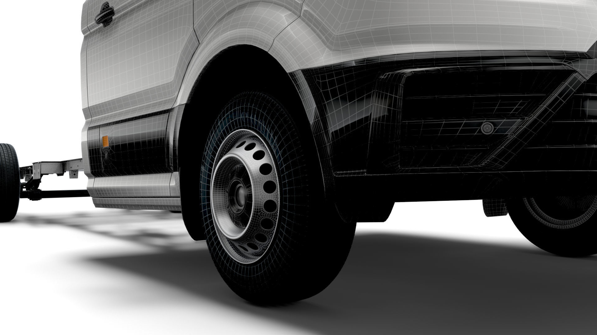 MAN TGE CR35 Long Flat frame chassis 2021 3D model_17