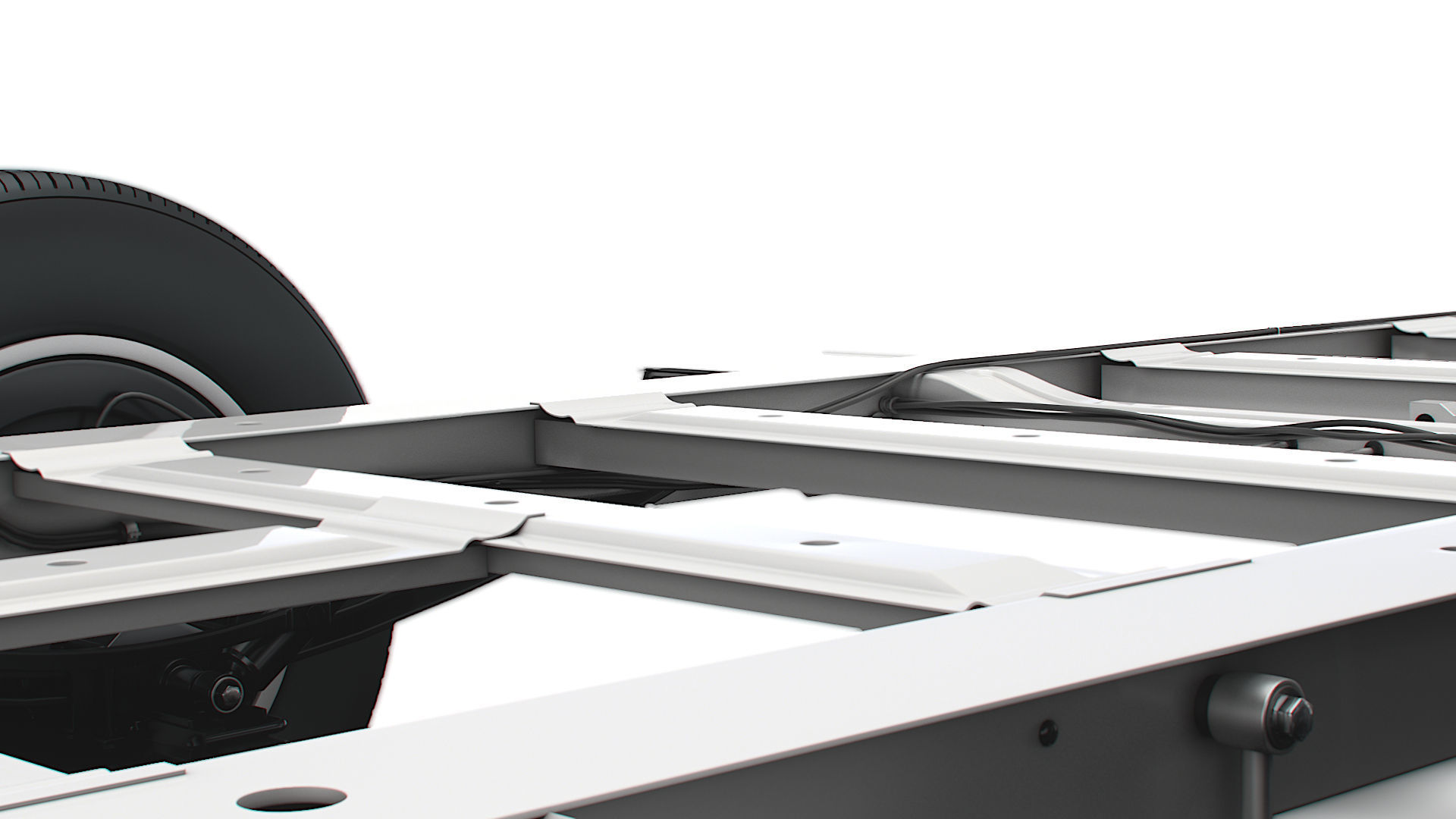 MAN TGE CR35 Long Flat frame chassis 2021 3D model_11