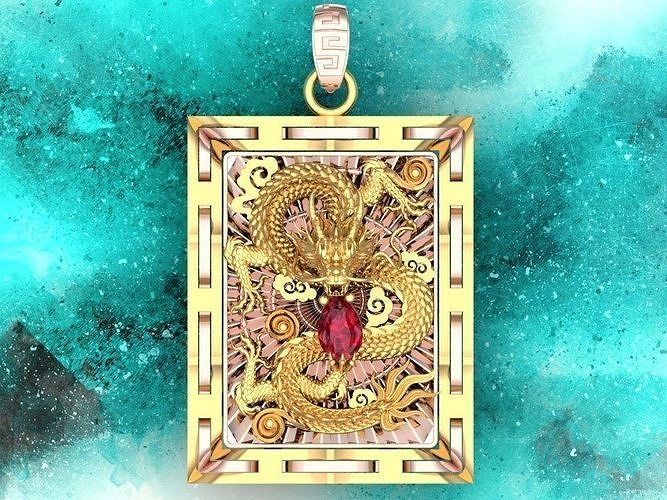 Dragon pendant - Mens pendant 3D print model