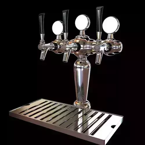 Shiny Metal Beer Taps 3D model