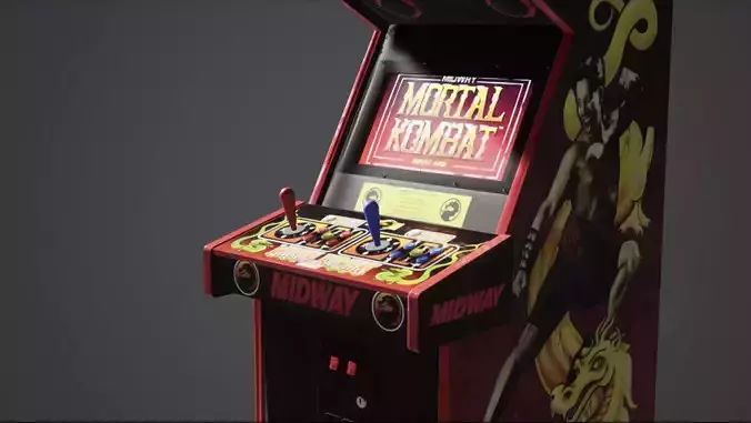 Mortal Kombat Arcade Machine Low-poly 3D model
