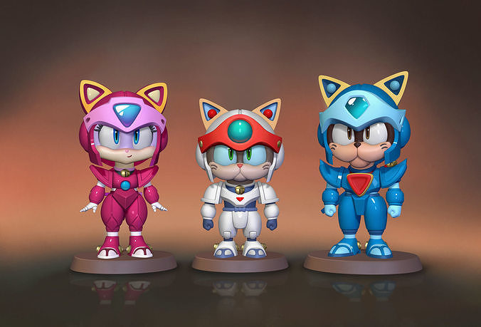 Samurai Pizza Cats  the main characters for 3D printing 3D print model