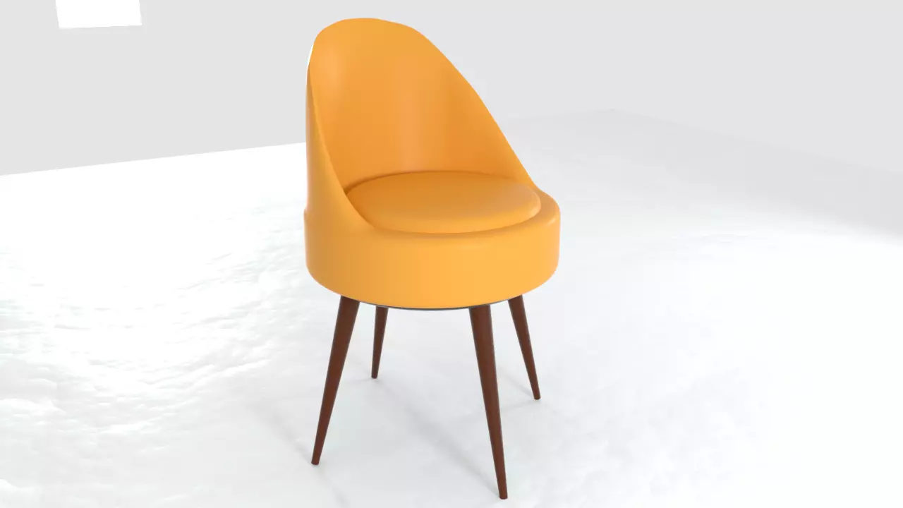 Chair2 chair with wooden legs Free 3D model_0